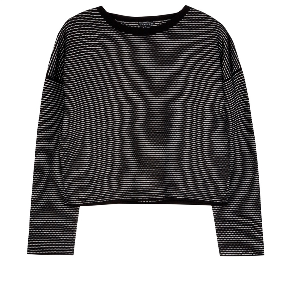 Theory Tamrist Puckered Striped Sweater Sz M